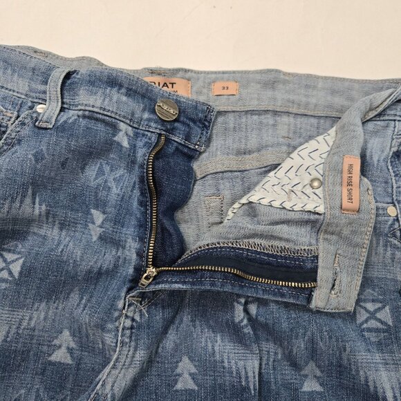 Ariat Women's Size 33 High-Rise Southwest Laser 3" Denim Cut-Off Jean Shorts - Picture 6 of 10